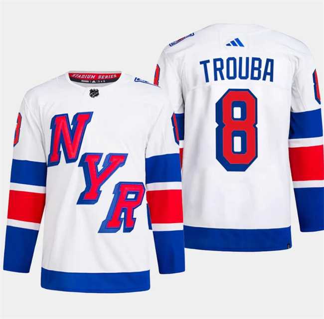 Men%27s New York Rangers #8 Jacob Trouba White 2024 Stadium Series Stitched Jersey Dzhi->new york rangers->NHL Jersey